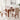 Anemone Solid Wood 4-Seater Marble Top Dining Table With 4 Upholstery Chairs in Walnut Color